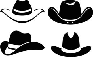 Durable Set of Cowboy Hats for Ranchers and Horse Riders vector