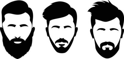 Stylish Handsome Man Face with Beard for a Rugged Look vector