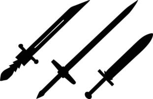 Elegant Sword Icon Set for Artistic Projects vector