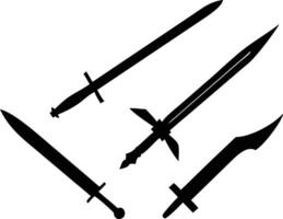 Powerful Sword Icon Set with Sharp Details vector
