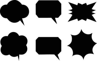 Unique Black Speech Bubble Collection Set for Communication Designs vector