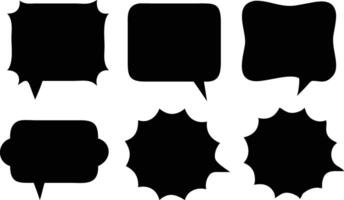 Stylish Black Speech Bubble Collection Set for Social Media Graphics vector