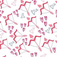 seamless pattern with cupid's bow and arrow vector