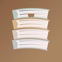 Stack of books in cartoon style. vector