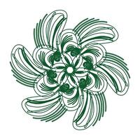 A green flower with a swirl pattern vector