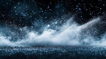Snowy Particles in Motion on a Dark Winter Night photo