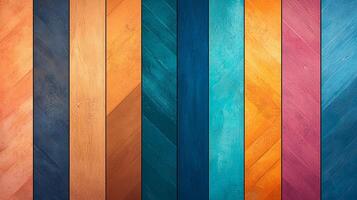 Multicolor Wooden Plank Background with Rustic Texture photo