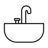 Modern sink with two temperature control knobs vector