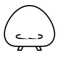 Modern sofa in egg or teardrop shape vector