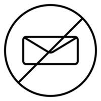 Sign prohibiting sending messages or letters vector