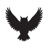 An owl silhouette is shown on a white background vector