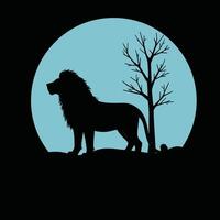 A lion standing in front of a tree vector