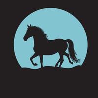 A horse running in the moonlight vector