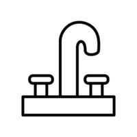 Water tap with two temperature buttons vector