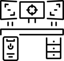 A line style icon of gaming desk vector