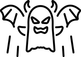A line style icon of ghost character vector