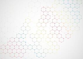 Abstract background with connecting hexagonal grid design vector