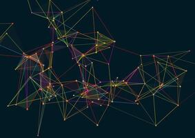 Techno background with connecting low poly design vector