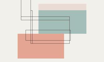 A geometric abstract flat modern design with a square and rectangle vector