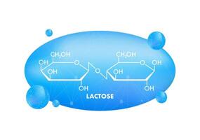 Lactose Formula with Molecular Structure on Blue Background vector