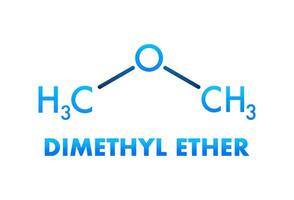 Dimethyl Ether Skeletal Formula Chemical Structure on White Background vector