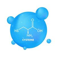 Cysteine, amino acid, chemical formula and molecular structure, 3d rendering vector