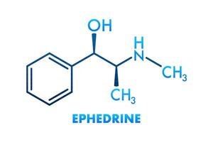 Ephedrine Molecular Structure with Chemical Formula C10H15NO vector