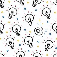 a seamless pattern with light bulbs and dots on a white background vector