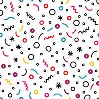 a colorful pattern with various shapes and lines on a white background vector