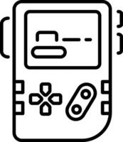 Gaming portable console icon in linear style vector