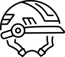 Racing helmet icon in linear style vector