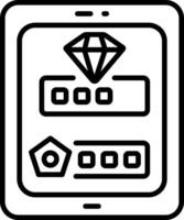A line style icon of gaming asset vector