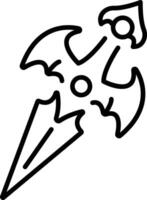 A line style icon of ninja dagger vector