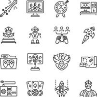 Set of Gaming Assets Linear Style Icons vector