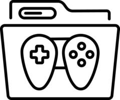 Games folder icon in linear style vector