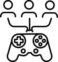 Multiplayer game icon in linear style vector