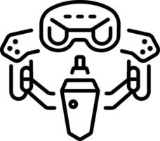 Vr device icon in linear style vector