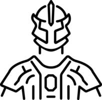 Samurai character icon in linear style vector