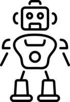 Robot character icon in linear style vector
