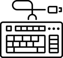 A line style icon of gaming rgb keyboard vector