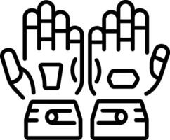 A line style icon of gaming gloves vector