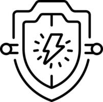 Energy shield icon in linear style vector