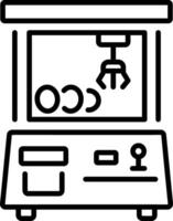 Claw machine icon in linear style vector