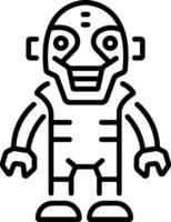 Alien character icon in linear style vector