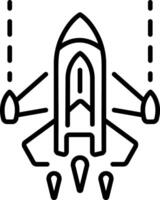 Rocket game icon in linear style vector