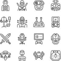 Bundle of Linear Style Gaming Icons vector