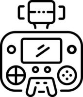 Gaming handheld controller icon in line style vector