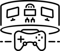 Gaming vr screen icon in linear style vector