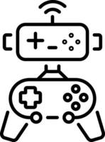A line style icon of smart gaming vector
