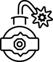 A line style icon of game power bomb vector